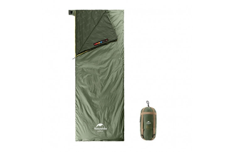 Спальник надлегкий Naturehike Summer LW180 NH21MSD09 лівий, (15°C), p-p M, зелений