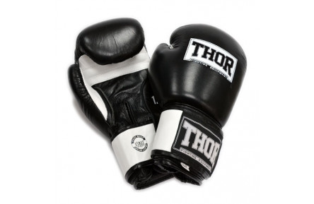 Рукавички боксерські THOR SPARRING 16oz/PU/чорно-білі