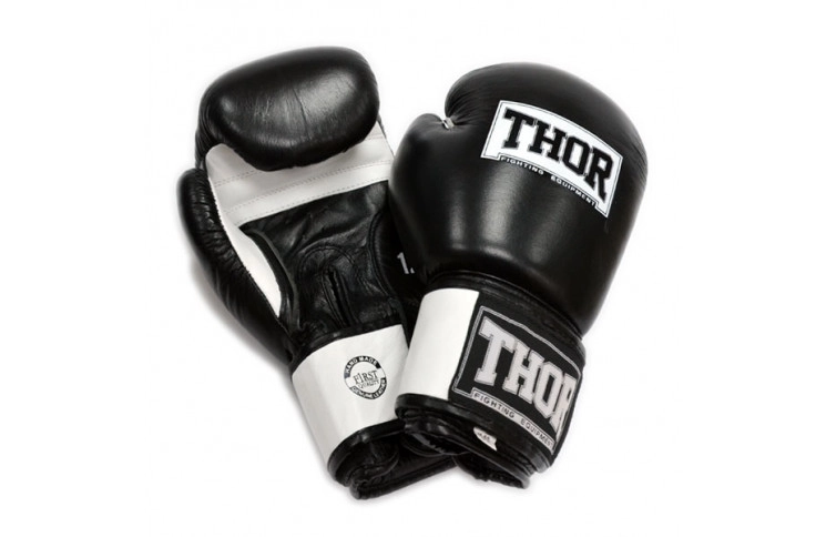 Перчатки боксерские THOR SPARRING 16oz/PU/черно-белые