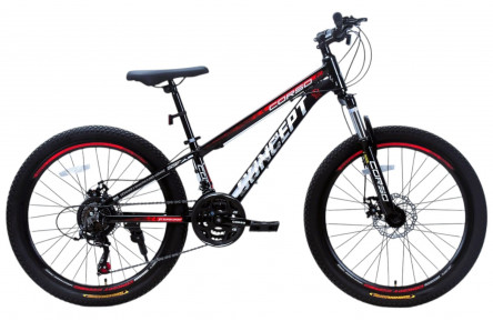 Велосипед Corso CONCEPTCP-2426 24" 6 11" чорно-червоний , обладнання Shimano 21 швидкість