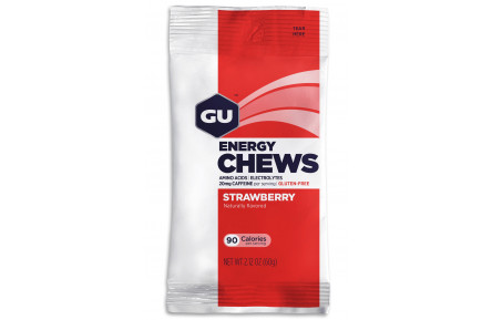 Энергетические желейки GU Energy Chews Strawberry, 60 г (20 мг кофеина)