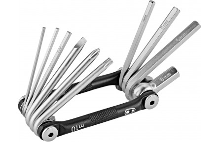 Мультитул Crankbrothers M10, 2/2.5/3/4/5/6/8мм, T25, Phillips #2, flat #2, черный