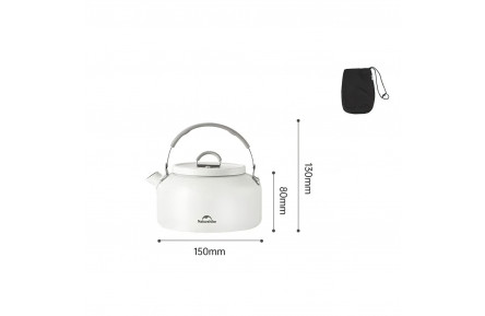 Чайник з керамічним антипригарним покриттям Naturehike CNK2450CF013 0,8 л, алюміній, білий