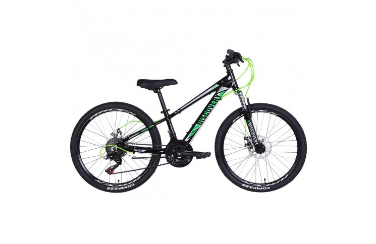 Підлітковий велосипед Discovery Qube DD 2021 24" 11.5" чорно-зелений