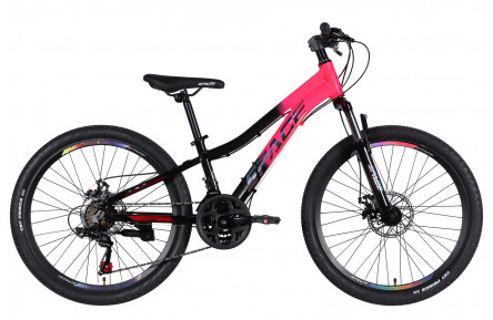 Велосипед AL 24" SPACE LYRA DD FR рама-11" рожево-чорний 2026