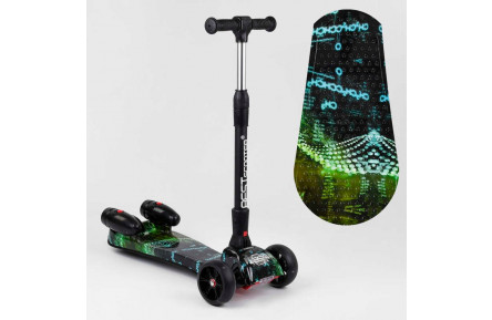 Самокат "Best Scooter" MAXI" 65628 с парогенератором МУЗЫКА, ДЫМ, ТУРБИНЫ, пластмассовый, колеса PU 120х40мм, складной алюминиевый руль