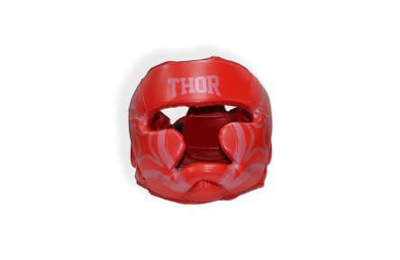 Шлем для бокса THOR COBRA 727 XL /Кожа / красный