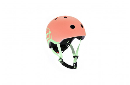 Шлем защитный детский Scoot and Ride, персик, с фонариком, 45-51см