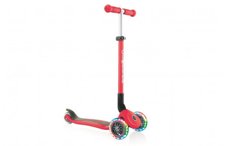 Самокат GLOBBER серии PRIMO FOLDABLE LIGHTS, красный, подсветочные колеса, до 50кг, 3+