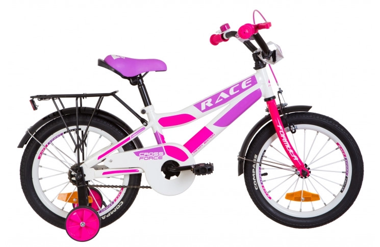 Детский велосипед Formula Race CR 2019 16" 9" бело-розовый