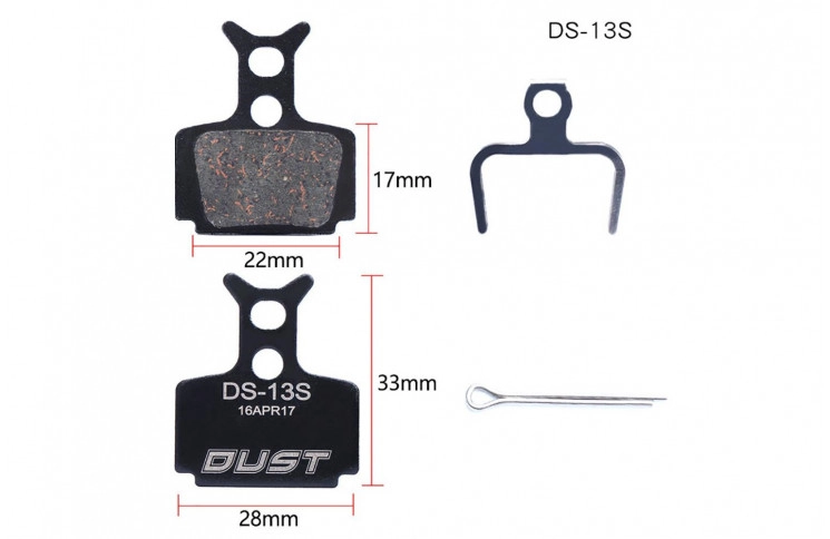 Колодки гальмівні напівметал DUST DS-13S Formula R1 Racing, T1, R1, RO, C1, CR3, Mega, The One, RX, RR1