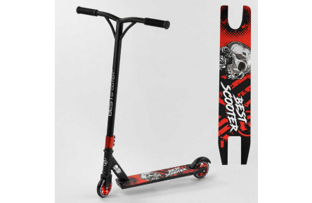 Самокат трюковий 30903 Best Scooter (4) ЧЕРВОНИЙ, алюмінієвий диск і дека, колеса PU, d = 10 см, в коробці