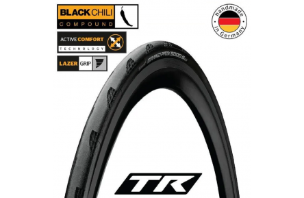 Покрышка бескамерная Continental Grand Prix 5000S черная, складная BlackChili, Active Comfort Technology, Lazer Grip