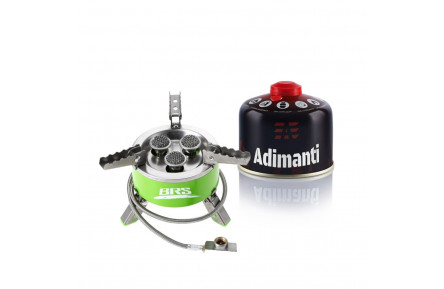 Набор Газовая горелка BRS-73 + Газовая резьбовая баллон Adimanti, 230гр