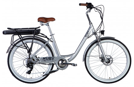 Велосипед с электроприводом 26" AL Dorozhnik eRUBY DD FR рама-17" 48B 12.5А*ч 500Вт светло-серый YS 2425 2025