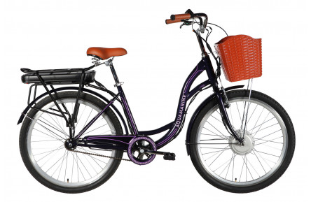 Велосипед з електроприводом 26" ST Dorozhnik eAQUAMARINE BH рама-17" 36 B 13 А*г 500 Вт темно-фіолетовий YS 3105 (з пластиковою корзиною) 2026