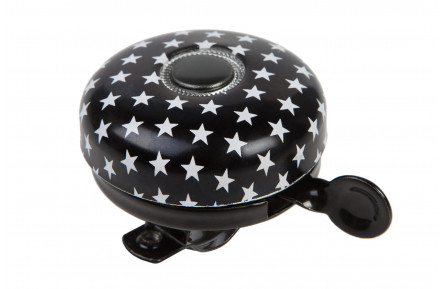 Дзвінок велосипедний VLT чорний із білими зірками 58mm