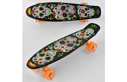 Скейт Пенни борд Р 15909 Best Board, доска = 55см, колеса PU, светло, d = 6см