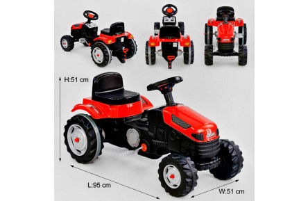 Трактор педальний Pilsan 07-314 колір ЧЕРВОНИЙ, клаксон на кермі