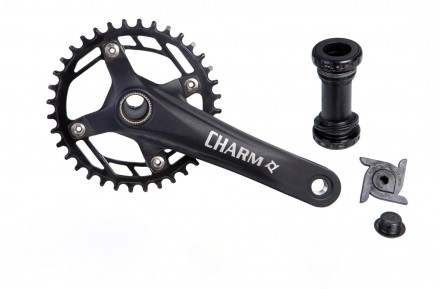 Шатун с кареткой в комплекте AL L170мм 36T з інтегр.віссю чорний PROWHEEL CHARM-36-TT (без лапки)