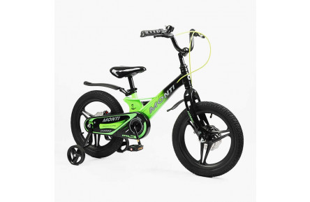 Велосипед 16" дюймів 2-х колісний Corso «Monti» MT-16500 (1) МАГНІЄВА РАМА, ЛИТІ ДИСКИ, ДИСКОВІ ГАЛЬМА, зібран на 75