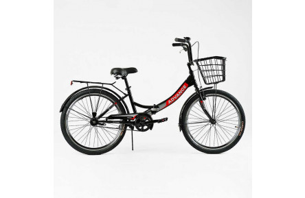 Велосипед складний Corso 24'' Advance A24400 + КОШИК, сталь 14"