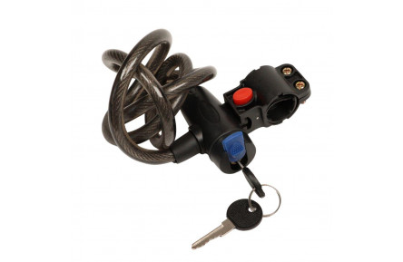 Замок тросовий на ключі VLT PJ-101S 1000мм *10мм чорний