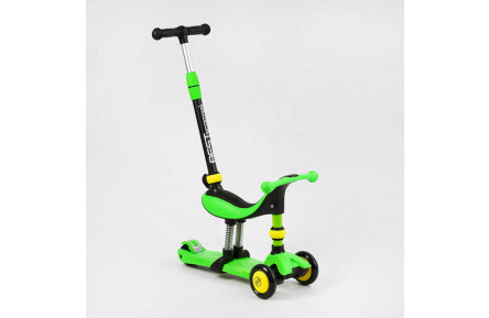 Самокат-велобег 3в1 трехколесный BS-30802 Best Scooter, 3 колеса PU со светом, сиденья, амортизаторы, родительская ручка
