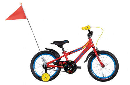 Велосипед 16" Formula FURY 2022 (червоний з жовтим та синім) 