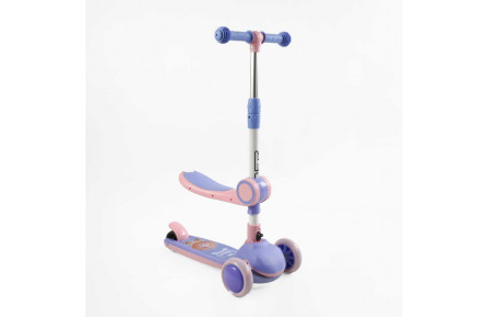 Самокат триколісний з сидінням "Skyper" JT-20927 (6) колеса PU 114х35мм зі світлом, музика та підсвічування платформи, кермо складне