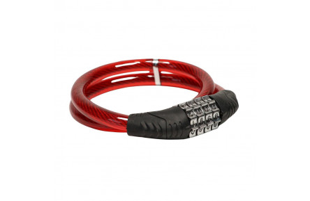 Замок тросовий кодовий VLT PJ-098 650мм *12мм червоний AM (брендоване пакування)