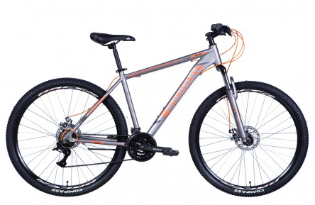 Велосипед 29" Discovery BASTION 2024 (сріблясто-помаранчевий (м)) 