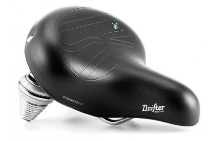 Сідло Selle Royal DRIFTER DRIFTER SMALL STRENGTEX, Royalgel, оббивка Strengtex, 251х221мм, 995г, хромовані рейли та пружини, unisex, чорне
