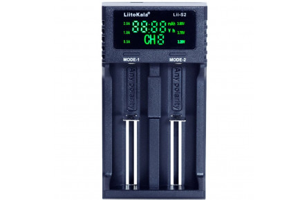 Зарядний пристрій Liitokala Lii-S2, 2 канала, Ni-Mh/Li-ion/LiFePo4, USB, LCD, Box