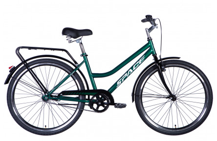 Велосипед ST 26" SPACE VOYAGER (049) тормозная рама- " с багажником задн St с крылом St 2024 (зеленый) 