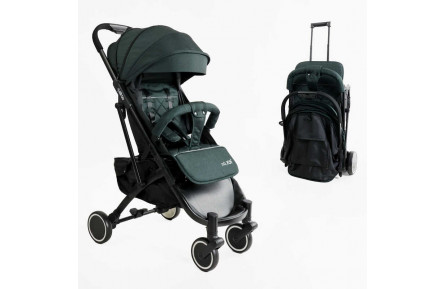 Коляска прогулянкова дитяча "JOY" Vittoria 30883 (1) колір ТЕМНО-ЗЕЛЕНИЙ ЛЕН, рама алюмінієва, футкавер, телескопічна ручка