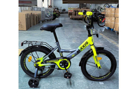 Велосипед 16" дюймів 2-х колісний "CORSO" MAXIS MX-40771 (1) ручне гальмо, дзвіночок, сидіння з ручкою, додаткові колеса, ЗІБРАНИЙ НА 75, в коробці