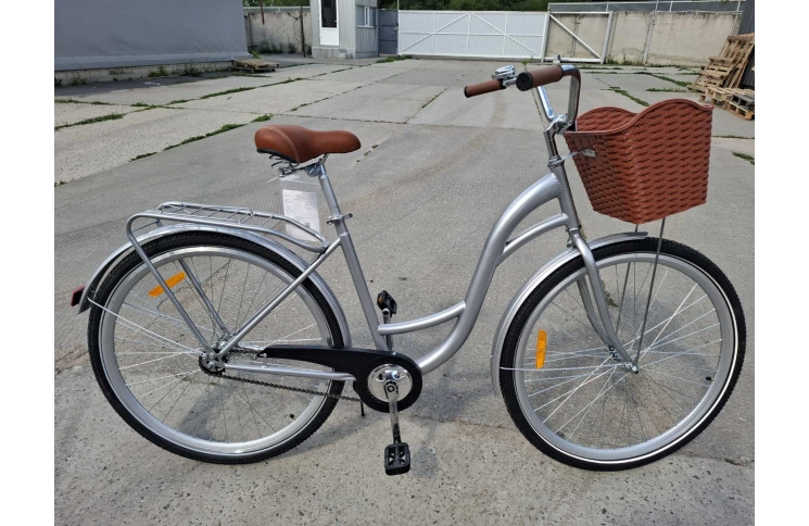 Велосипед ST 28" Dorozhnik AQUAMARINE LITE BH рама-19" silver/gray з багажником задн St з корзиною Pl з крилом St 2024