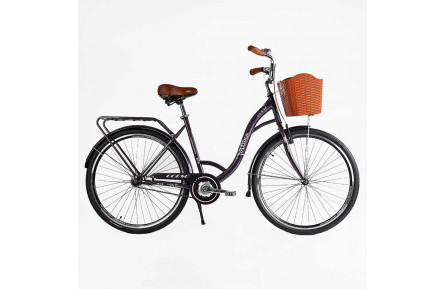 Велосипед городской Corso FORTUNA 28" FR-28722 + КОРЗИНА, сталь 20"