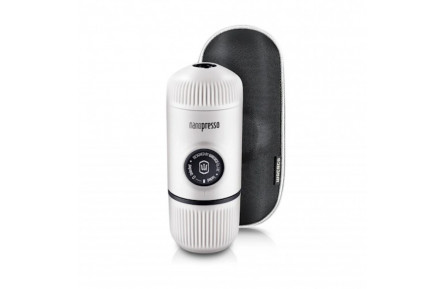 Портативна еспресо-кавоварка Wacaco Nanopresso біла з чохлом