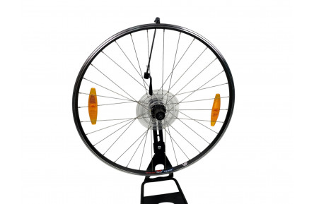 Колесо заднее 26, кассета обод AlexRims AX430 559x19 AV, втулка SHIMANO FH-RM65, дисковые тормоза (Centerlock) и V-Brake Под эксцентрик 32 спицы (нержавейка) Серые