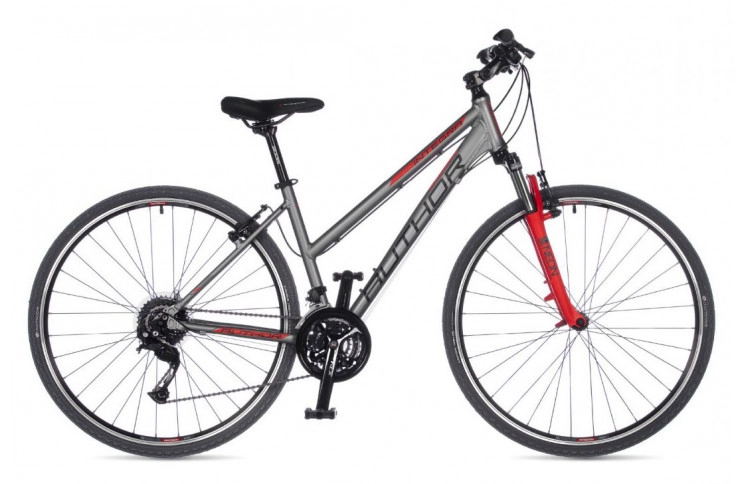 Велосипед Author Integra 2023-24 28" 17" сріблястий/червоний