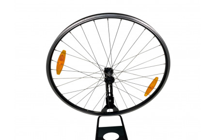 Колесо переднее 26, Femco DW 559x17 AV, втулка SHIMANO Deore HB-M530, V-Brake под эксцентрик 32 спицы (нержавейка) Серые