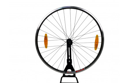 Колесо переднее 26, обод AlexRims adventurer, 559x18 AV, втулка SHIMANO Deore HB-M530, V-Brake Под эксцентрик 32 спицы (нержавейка) черные