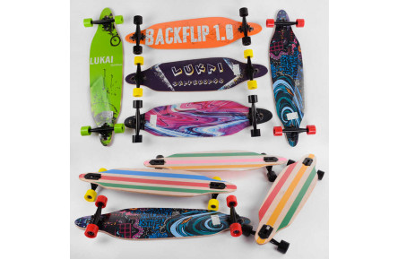 Скейт-лонгборд С 32023 6 видов, подшипник АВЕС-11, колеса PU, d=7см.