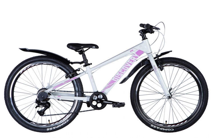 Велосипед 24" Discovery QUBE Vbr 2024 (біло-рожевий (м)) 