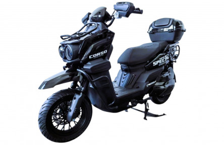 Електричний мопед Corso Special RS SP-510482 (2999Вт літій-залізо-фосфатний 72В 50Аг) 12" чорно-білий