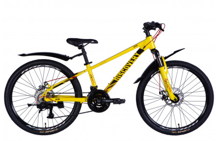 Велосипед AL 24" Discovery QUBE DD CS рама-11,5" желто-черный 2025