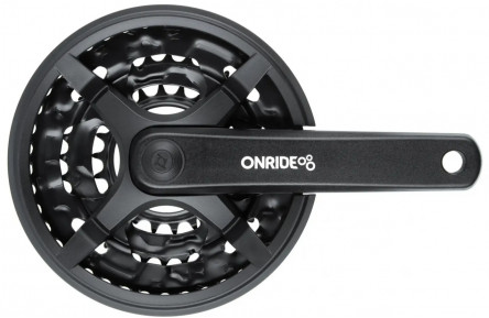 Шатуны ONRIDE Trio 830P, под квадрат, 175 мм, 42-32-22Т, на 6/7/8 шв., черный (конверт)