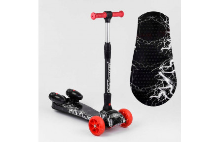 Самокат "Best Scooter" MAXI" 80542 с парогенератором МУЗЫКА, ДЫМ, ТУРБИНЫ, пластмассовый, колеса PU 120х40мм, складной алюминиевый руль